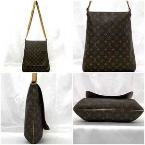 Louis Vuitton Brown Flap Shoulder Musette Crossbody Bag Canvas Monogram Leather